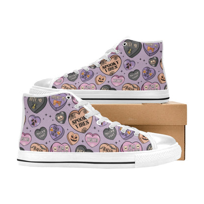 Hi-Top Shoes - Pastel Purple Spooky Candy Hearts