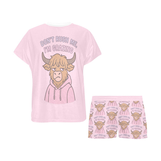 Short Pajama Set - Don't Rush Me I'm Grazing