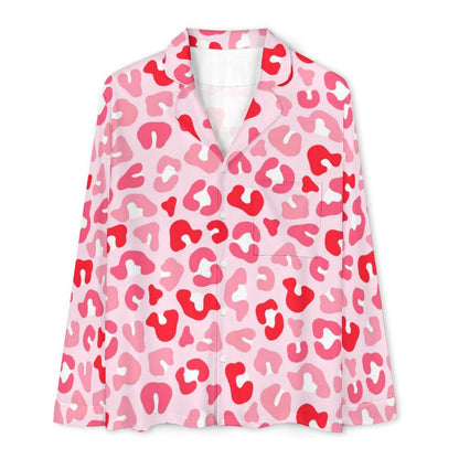 Long Pajama Set - Pink Leopard Print