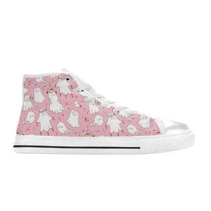 Hi-Top Shoes - Pastel Pink Spooky Design