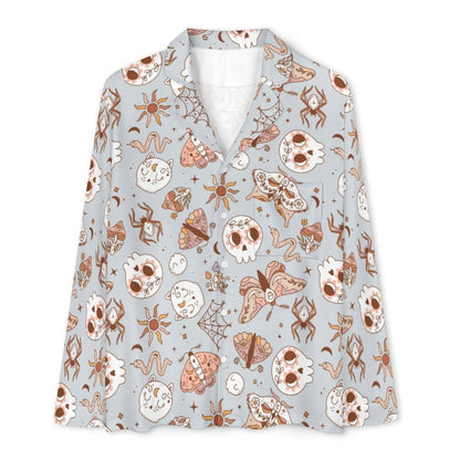 Long Pajama Set - Pastel Blue Butterfly Print