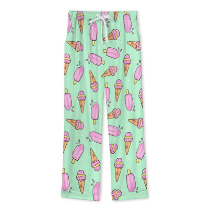 Long Pajama Set - Pastel Green Ice Cream