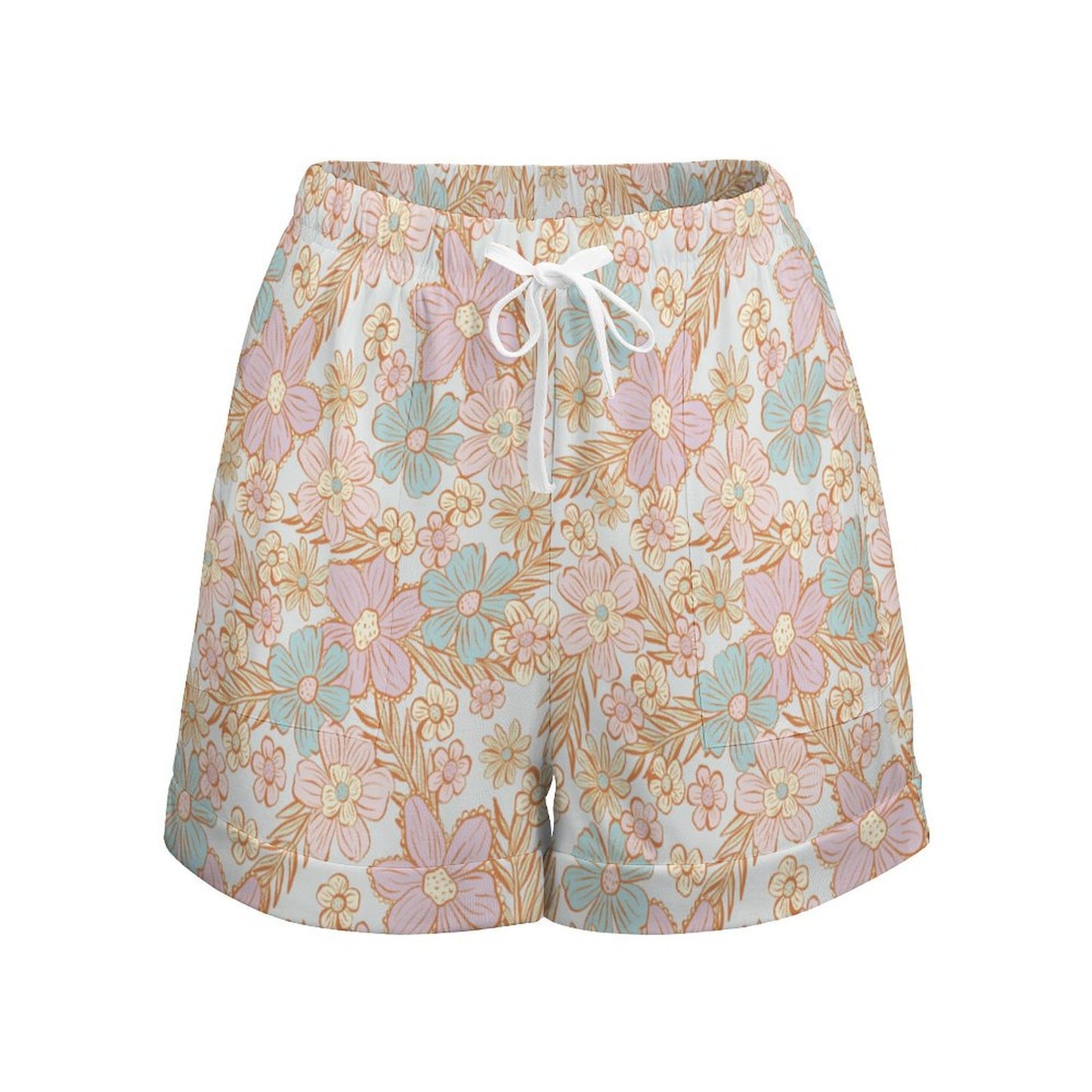 High Waisted Shorts - Pastel Florals