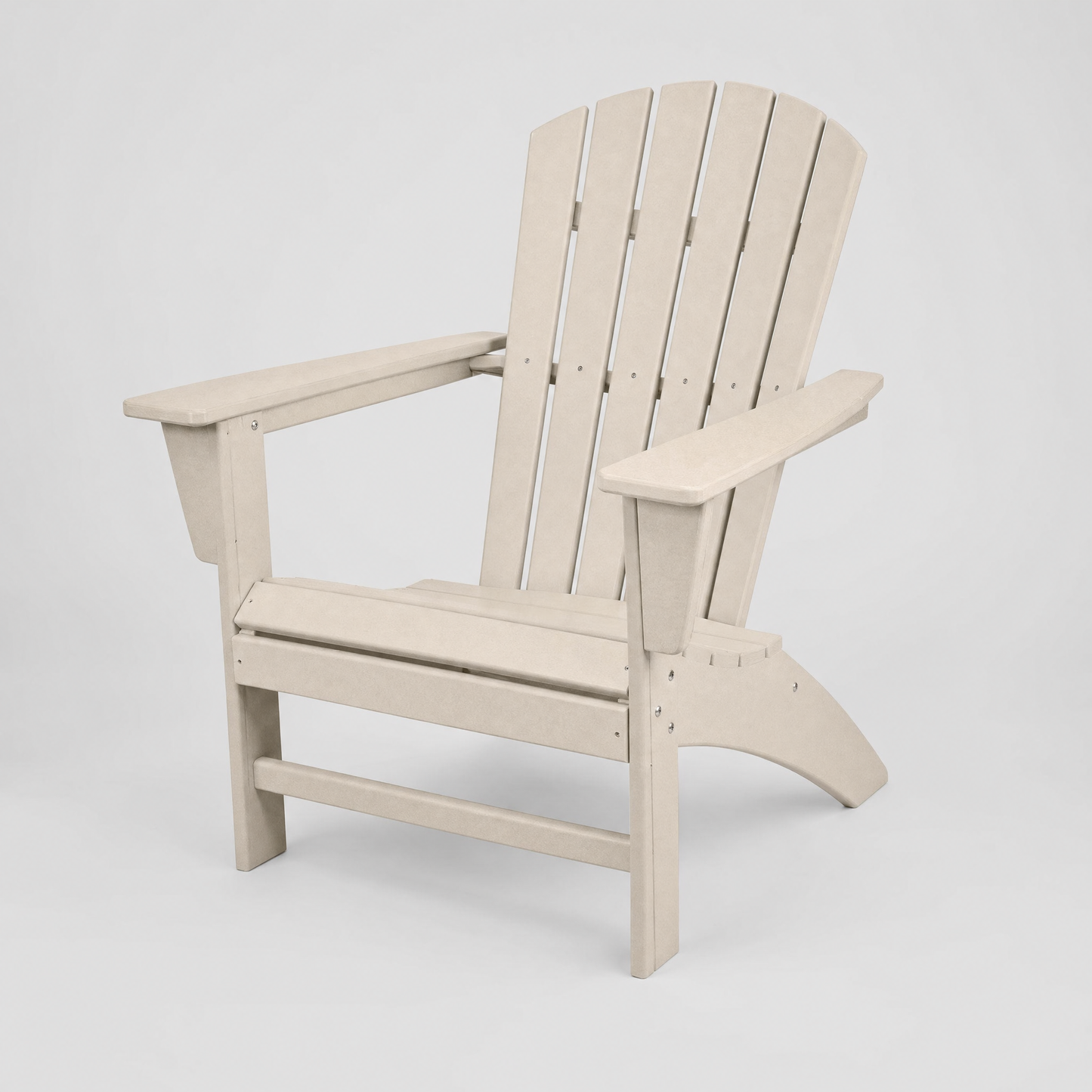 Grant Park Traditional Curveback White Plastic Outdoor Patio Adirondack Chair (Set of 1)