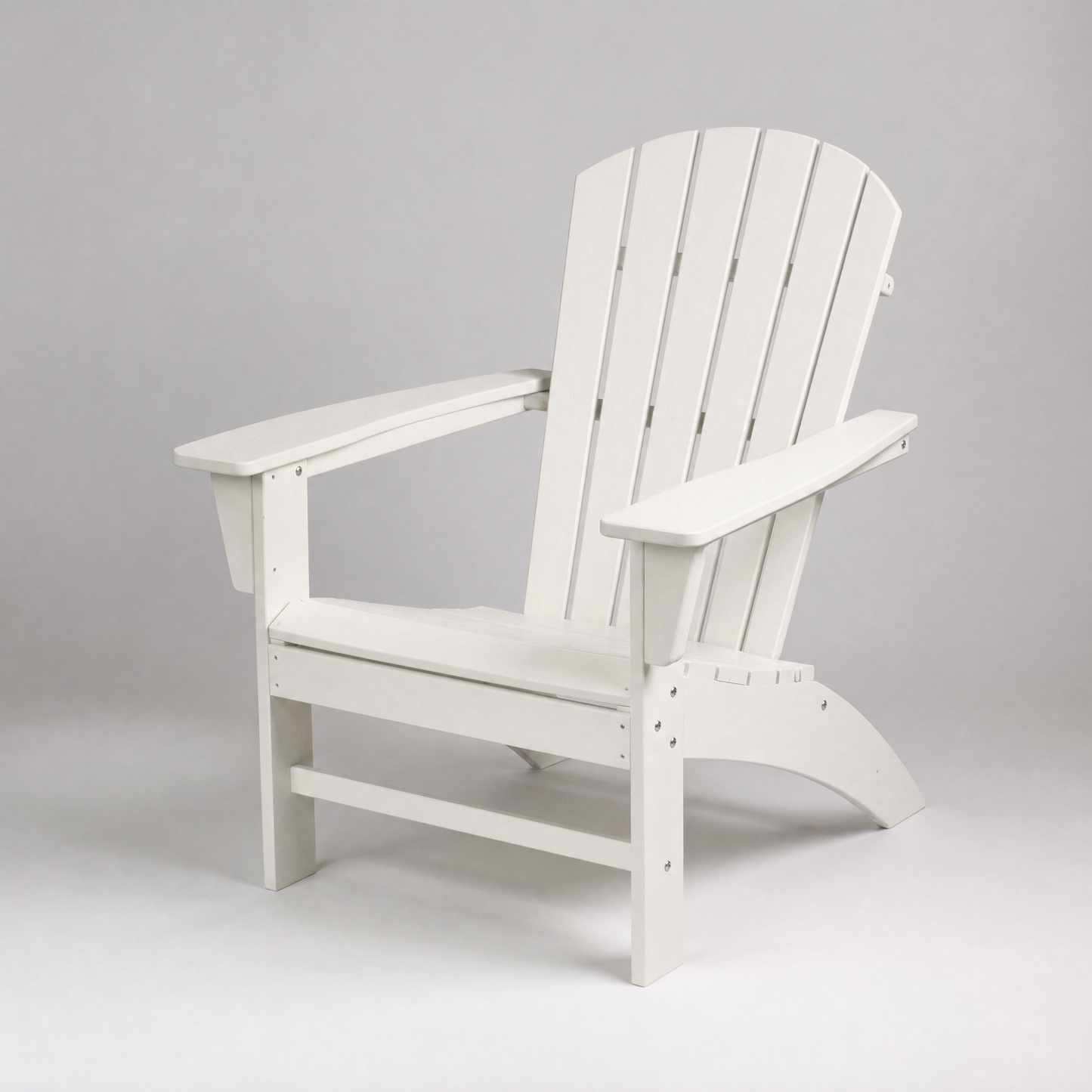 Grant Park Traditional Curveback White Plastic Outdoor Patio Adirondack Chair (Set of 1)
