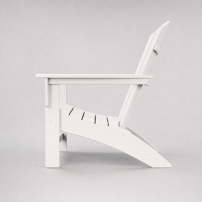 Grant Park Traditional Curveback White Plastic Outdoor Patio Adirondack Chair (Set of 1)