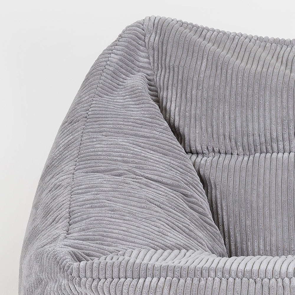 Natalia Cord Armchair Bean Bag - Grey