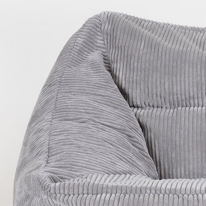 Natalia Cord Armchair Bean Bag - Grey