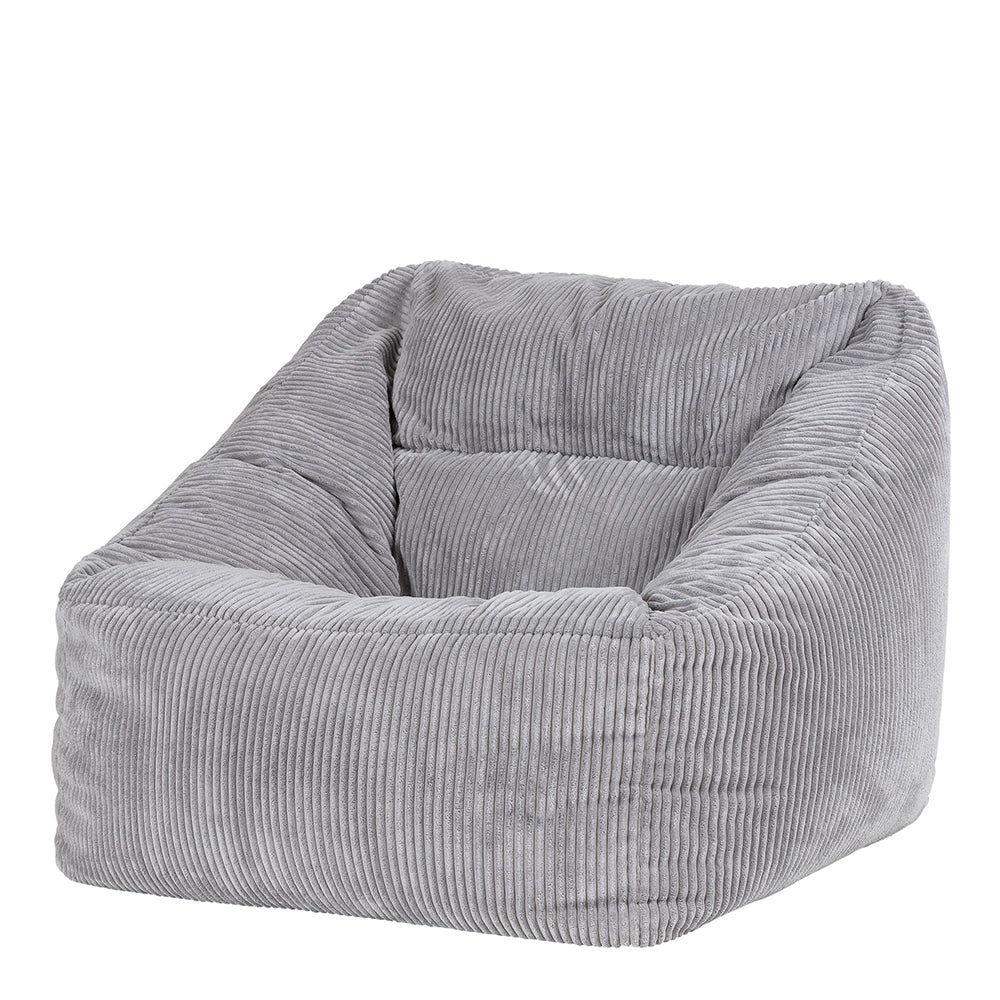 Natalia Cord Armchair Bean Bag - Grey