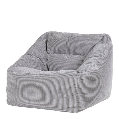 Natalia Cord Armchair Bean Bag - Grey