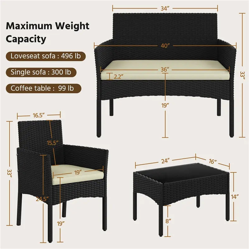 4 Piece Outdoor Reception Set
