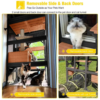 Outdoor Catio with Roof & Window Access