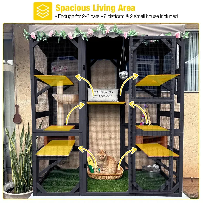 Outdoor Catio with Roof & Window Access