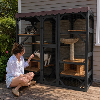 Outdoor Catio with Roof & Window Access