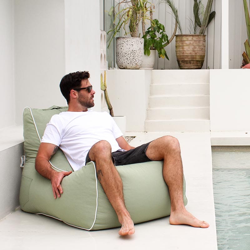 Sage Green Bora Bora Bean Bag Chair outdoor bean bag by Mooi Living