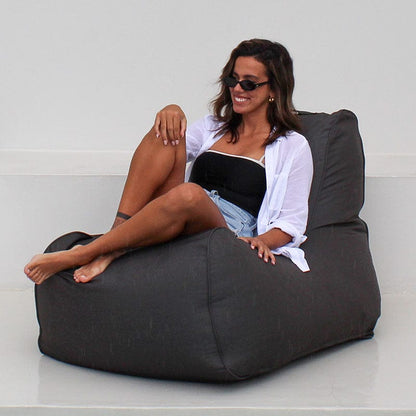 Oyster Black Bora Bora Bean Bag  outdoor bean bag by Mooi Living– stylish UV-resistant outdoor chair perfect for gardens and patios