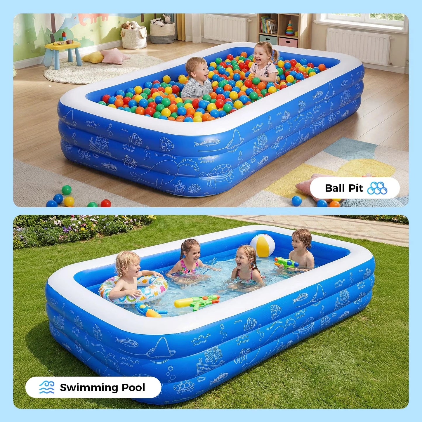 10ft Kids Inflatable Pool